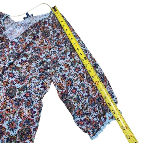 Democracy Top Women's Floral Blouse 2XL Comfort Relaxed Oversized Bohemian Boho - Picture 8 of 9